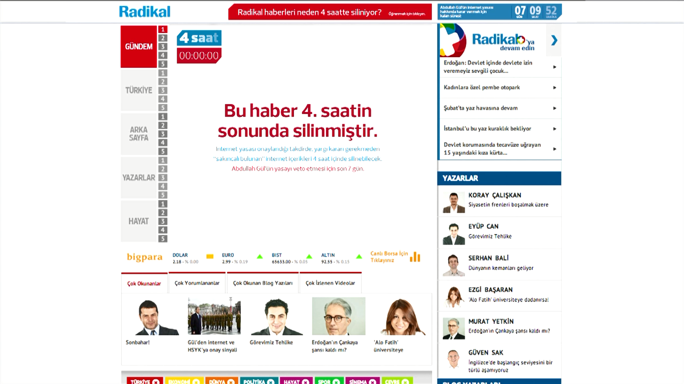 Radikal #4Saat - Silinen Haberler