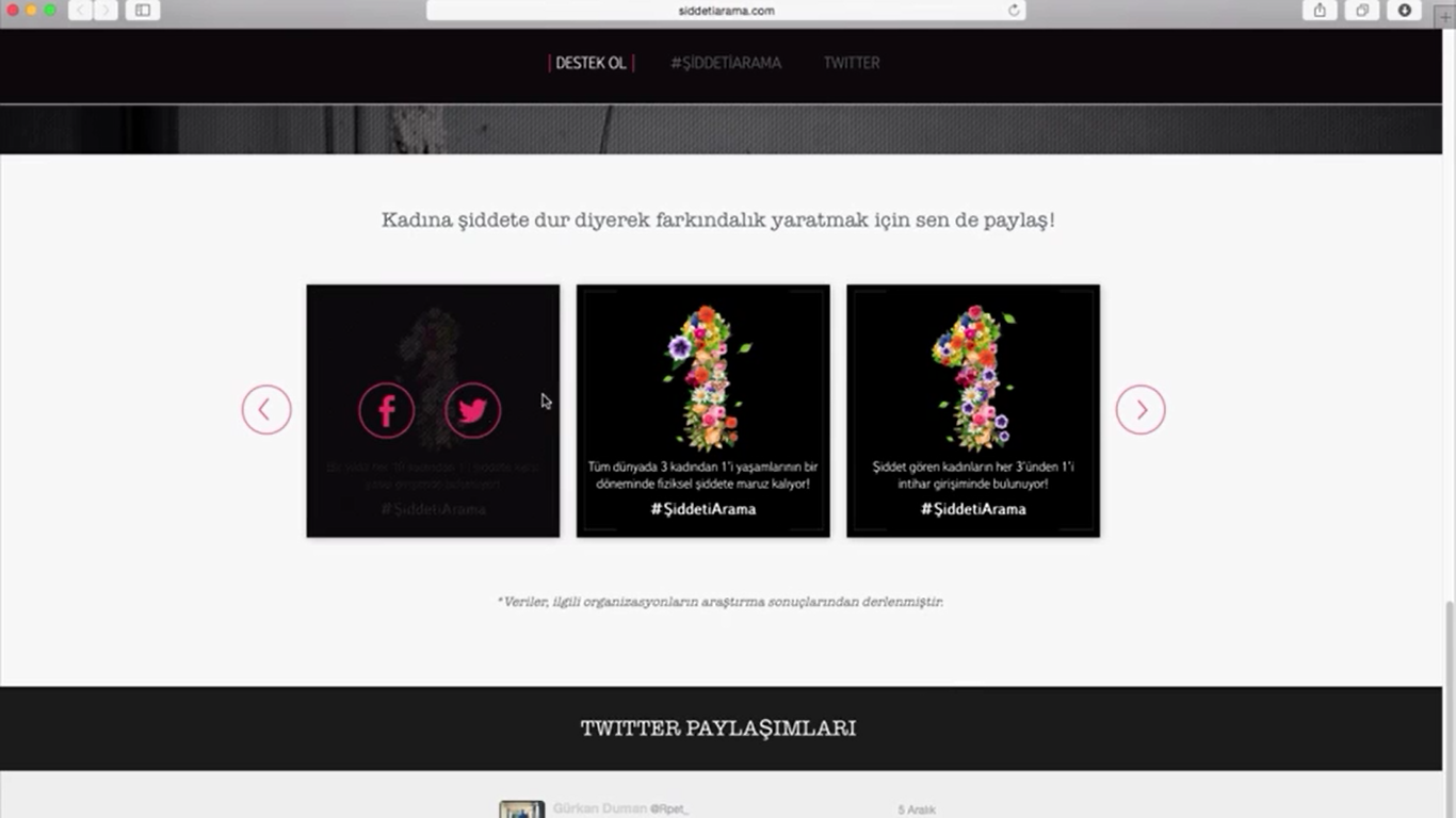 ‘Şiddeti Arama’ Farkındalık Yaratma Odaklı Kampanya