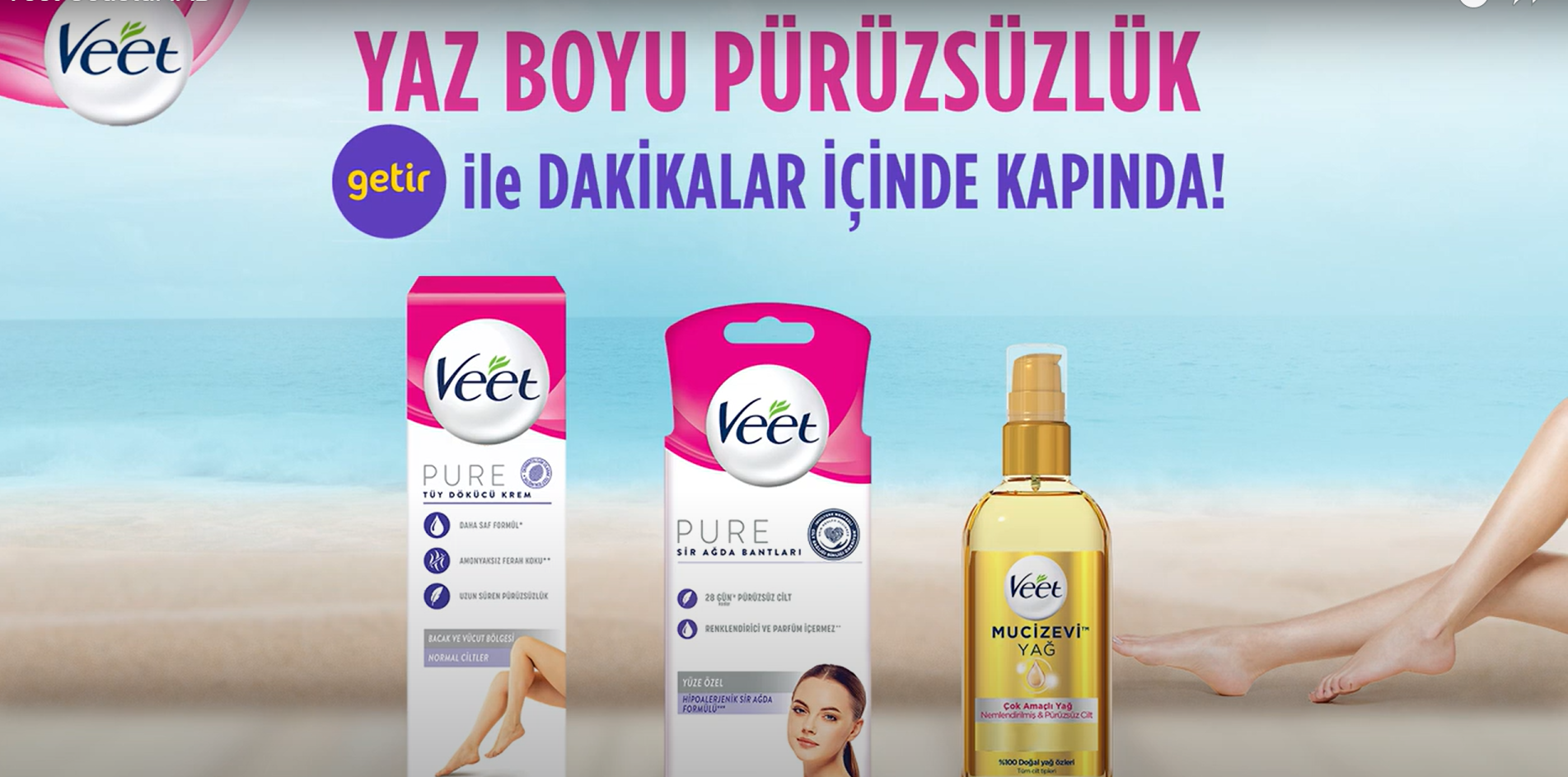 Veet Tatilde de Getir ile Dakikalar İçinde Kapında!