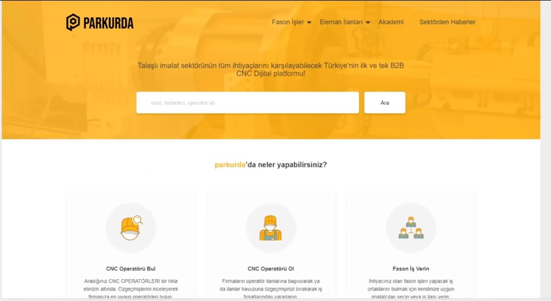 Türkiye’nin İlk ve Tek B2B CNC Dijital Platformu Parkurda