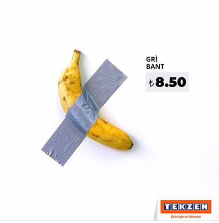 Gri Koli Bandı ile Sanata Dönüşen Muz