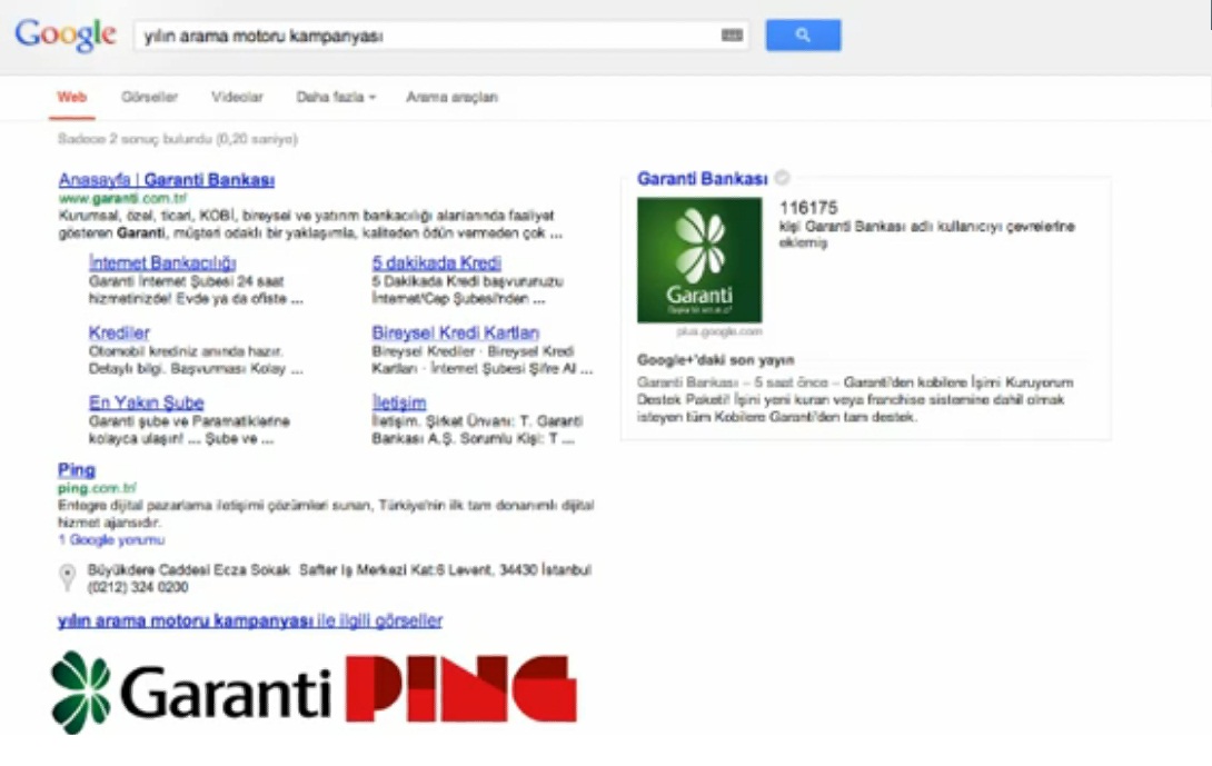 Garanti Bankası Arama Motoru Reklamcılığı Stratejisi