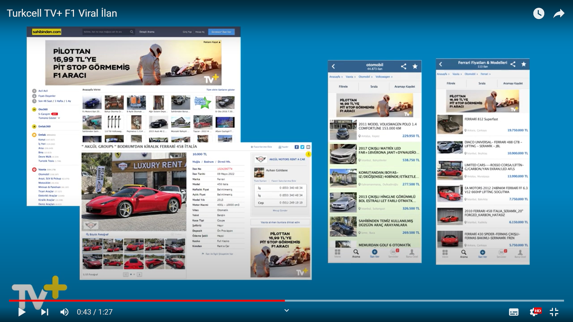 Turkcell TV+ & Sahibinden F1 Viral İlan