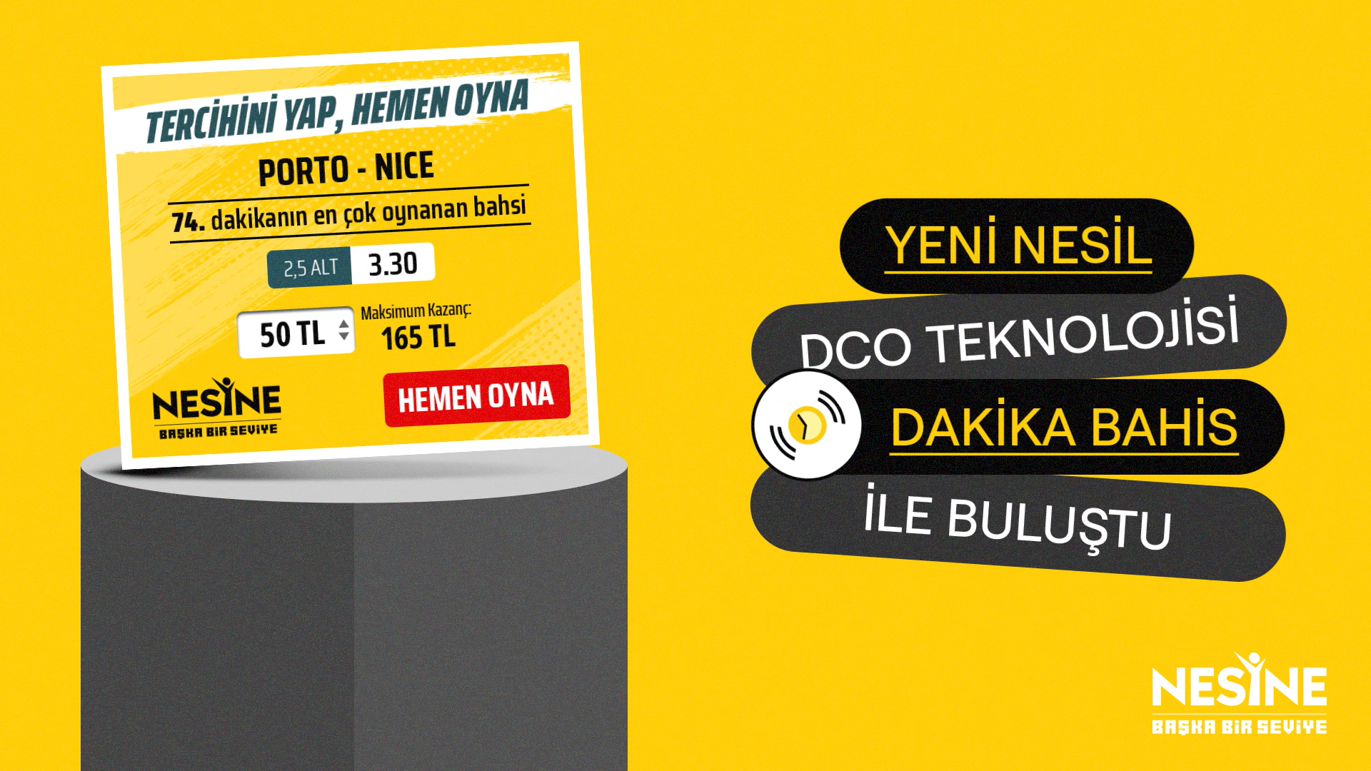 Nesine Tutar Seçim Dakika Bahis DCO Projesi